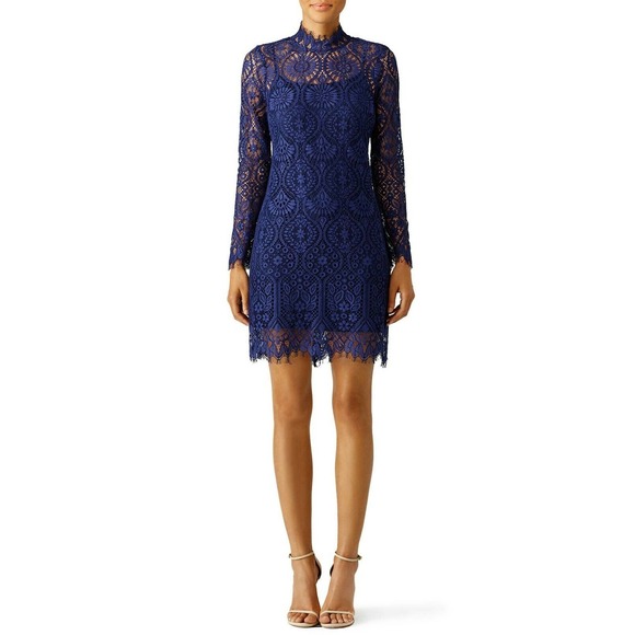 Erin Fetherston Sloane Lace Dress 10 High Neck